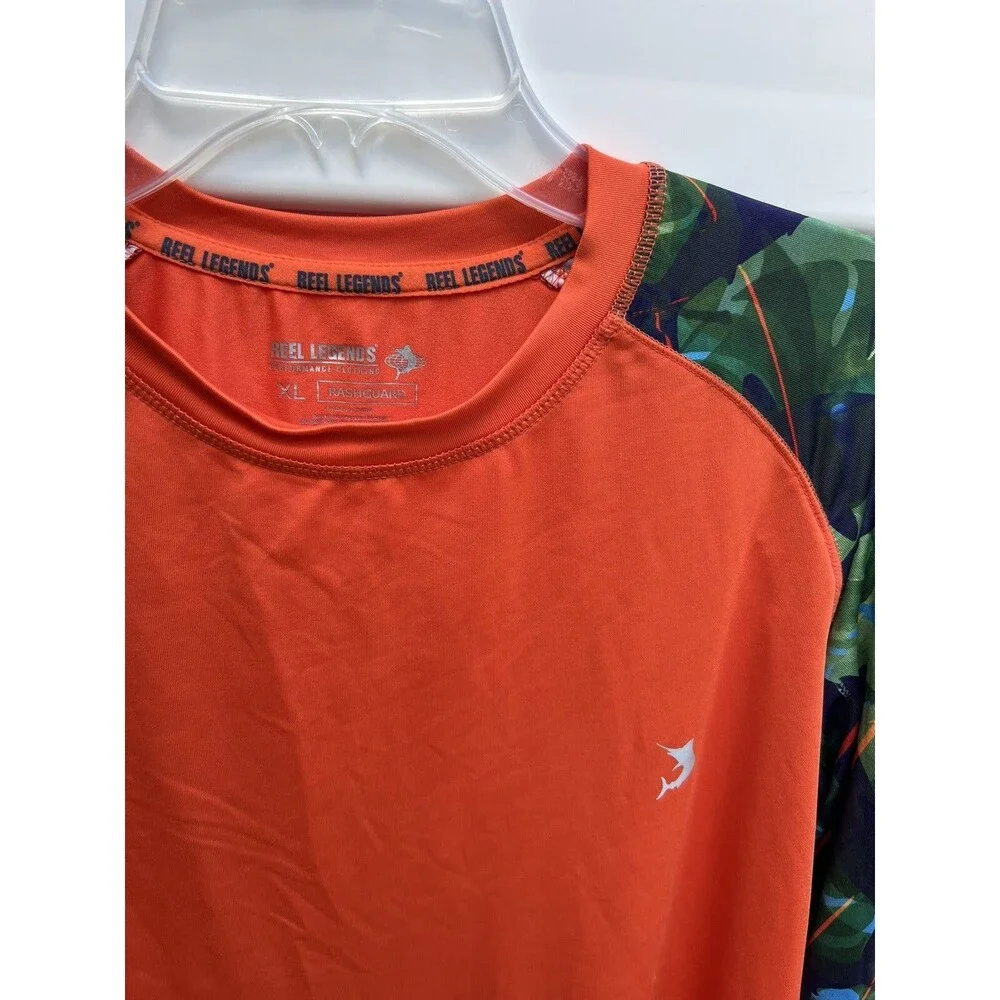 Reel Legends Boys Long Sleeve Rash guard Performance Shirt Long Sleeve Sz XL